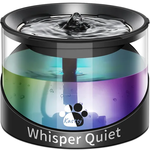 Kastty Fuente de agua para gatos, fuente de agua para gatos en interiores, dispensador de agua para gatos de 2.2 L/74 onzas, súper silenciosa, bomba