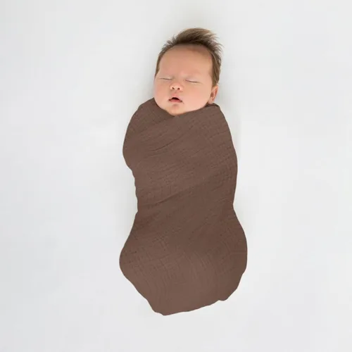 Miniatura 9 de SwaddleDesigns Mantas Envolventes de Muselina de Algodón, Juego de 4, Manta de Recepción para Bebés Recién Nacidos, Registro de Bebés y Regalo, Días