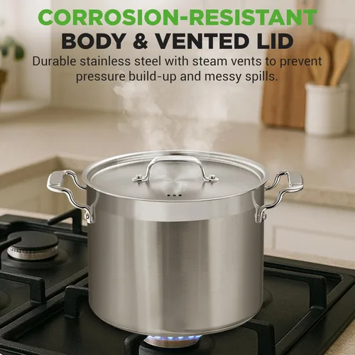 Miniatura 6 de NutriChef Cacerola de acero inoxidable de 2 cuartos – 18/8 de grado alimenticio resistente, olla para salsa, olla de cocción, olla a fuego lento
