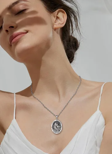 Miniatura 4 de CELESTIA Medallas de plata de ley 925 San MiguelSan CristóbalSan BenitoSan GabrielVirgen MaríaJesúsCaravacaMetatrónSello de los Siete Arcángeles