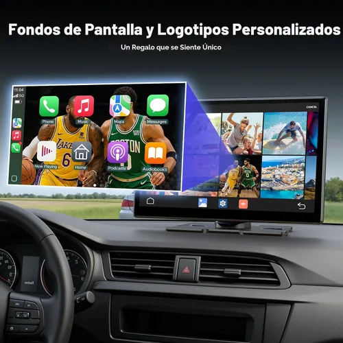 Miniatura 5 de Volam Pantalla Carplay de 9 pulgadas con Net-Flix YouTube y cámara de respaldo AHD Pantalla Android Auto inalámbrica mejorada Caja de video portátil