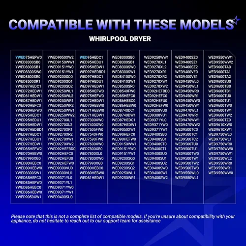 Miniatura 8 de [Actualizado] WP8544771 Kit de elementos calefactores para secadora, corte térmico 279816, fusible térmico 279973 3392519 para Kenmore, Whirlpool
