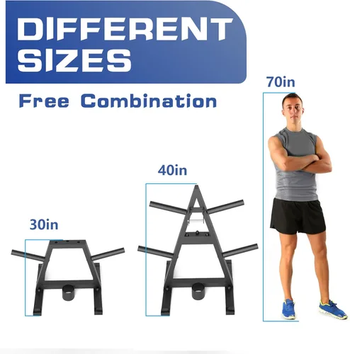 Miniatura 3 de Soporte en forma de árbol A-Frame para pesas olímpicas de 1" - Sostiene 136 kg, soporte para mancuernas y almacenamiento para gimnasio en casa