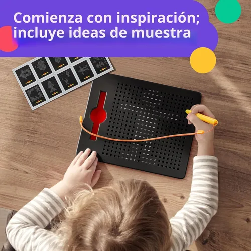 Miniatura 5 de AYNAT FUN - Tablero de dibujo magnético para niños, juguetes para hacer garabatos y bocetos, incluye lápiz digital magnético y cuentas para niñas