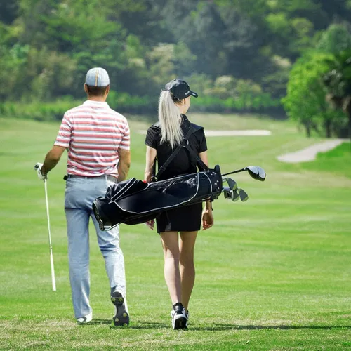 Miniatura 9 de Tangkula Bolsa de golf ligera y organizada, bolsa de hombro fácil de transportar con separadores de 4 vías y 4 bolsillos para almacenamiento Negro