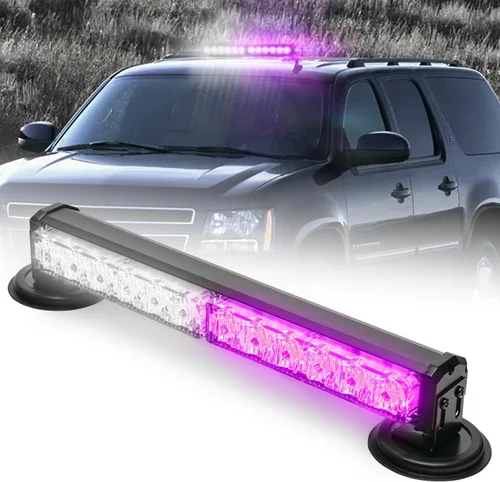 Miniatura 9 de Barra de luces estroboscópicas de emergencia alimentadas por batería, de 14 pulgadas, inalámbrica, mini luz LED intermitente de advertencia con base