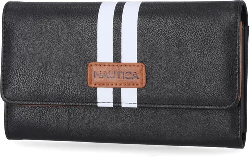 Miniatura 18 de Nautica Money Manager RFID - Cartera delgada y pequeña para mujer - Porta tarjetas de crédito con monedero y cartera con cremallera, organizador