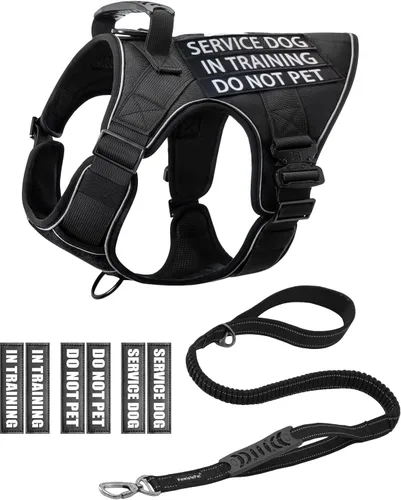 Miniatura 9 de Chaleco de perro de servicio para perros medianos, arnés de perro de servicio en entrenamiento con parches, chaleco ajustable para perros