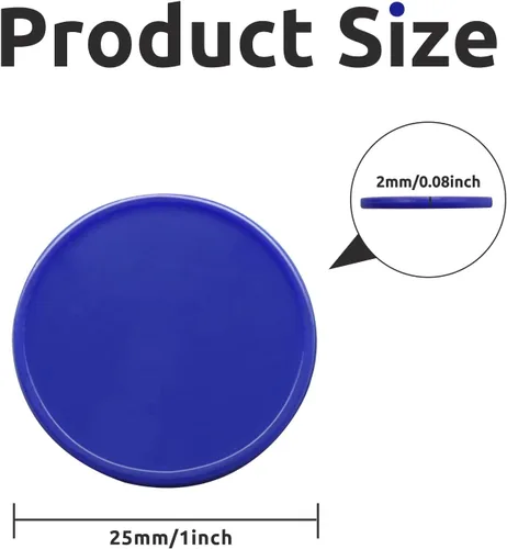 Miniatura 3 de juego de 100 fichas de aprendizaje de plástico opaco, mini fichas de póquer, fichas de juego con caja de almacenamiento (Azul, 2,54 cm)