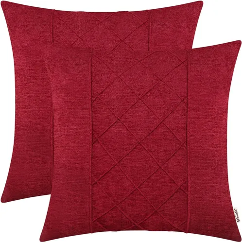 Miniatura 58 de BRAWARM Fundas de almohada 40x40 cm - Paquete de 2 fundas de almohada de chenilla negra, fundas de almohada de chenilla suave teñida sólida