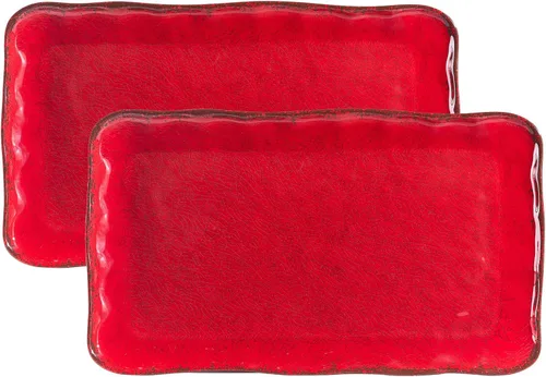Miniatura 9 de LEHAHA Bandejas para preparar y servir a la parrilla, bandeja para servir barbacoa, bandejas de melamina para alimentos, juego de 2, gran regalo