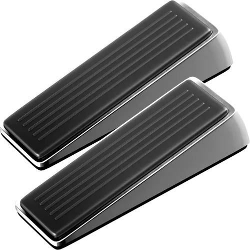 Miniatura 7 de Architectural Hardware - Tope de puerta de zinc resistente con agarres de goma antirozaduras - Topes de puerta de metal y goma para la parte