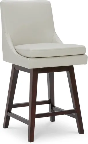Miniatura 12 de CHITA Taburete de bar giratorio de altura de mostrador, taburete de bar tapizado, altura del asiento de 26.8 pulgadas de alto, tela en niebla