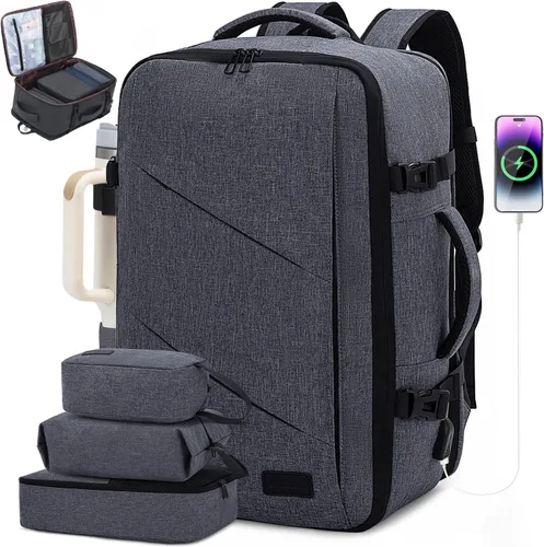 Miniatura 29 de LOVEVOOK Peersonal - Mochila de viaje extra grande de 40 L, bolsa de artículos Peersonal aprobada por vuelo, resistente al agua, mochila de 17 Azul