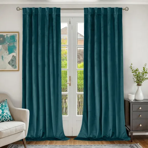 Miniatura 24 de BGment Cortinas de terciopelo rosa polvoriento, 2 paneles de 84 pulgadas, 2 paneles para sala de estar, aislamiento térmico de lujo, reducen