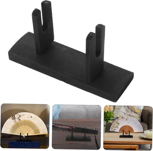 Miniatura 8 de IMIKEYA Soporte para ventilador de madera, soporte de ventilador plegable de madera, soporte de ventilador de mano, soporte de ventilador chino
