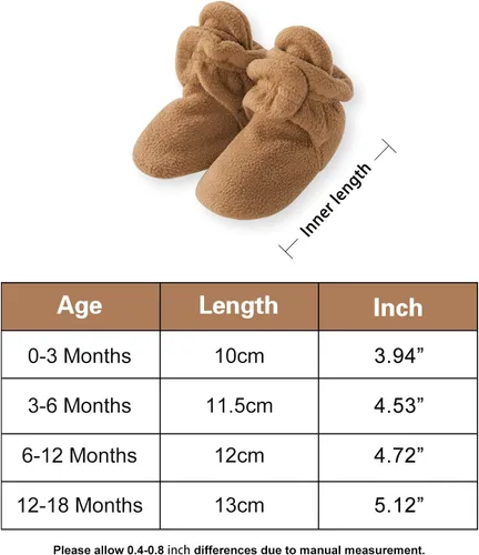 Miniatura 7 de pureborn Botines de invierno para bebé, de forro polar, antideslizantes, para cuna