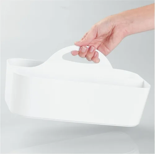 Miniatura 6 de mDesign Organizador de ducha dividido de plástico con asa, almacenamiento para baño o dormitorio, capacidad para jabón de manos, champú, esponjas