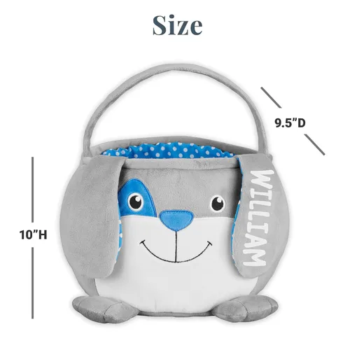 Miniatura 8 de Let's Make Memories - Canasta de Pascua personalizada con amigos peludos, canasta para niños, diseño de conejito de Pascua azul, solo incluye