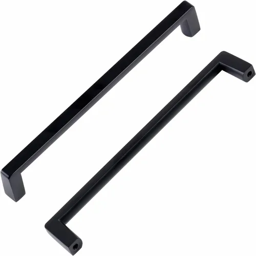 Miniatura 2 de Manijas de gabinete negras de 4 pulgadas, pomos sólidos para cajones, manijas de tocador de alta gama, manijas de gabinete de TV, paquete de 6 NEGRO