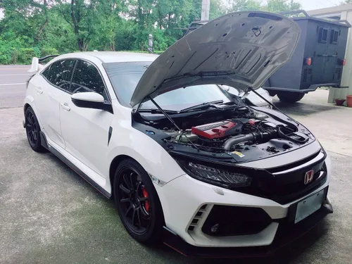 Miniatura 4 de Kit de Soporte de Elevación de Capó Autobahn88, compatible con Honda Civic Type-R FK8 Mark5 2017-2021 (Negro Mate)