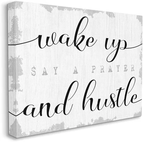Miniatura 7 de Stupell Industries Placa de pared con frase "Wake Up Pray and Hustle", diseñada por Daphne Polselli Art, 10 x 15 pulgadas