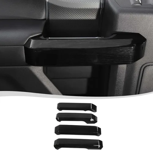 Voodonala para F-150 2015-2020 Cubiertas de manija interior para puerta de Ford F150 2015-2020 Compatible con Ford F150 F250 F350 (Madera negra, 4