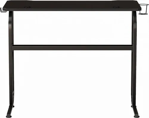 Miniatura 6 de Flash Furniture Fisher - Escritorio ergonómico negro para computadora, mesa de jugadores de 51.5 pulgadas con soporte para tazas y gancho