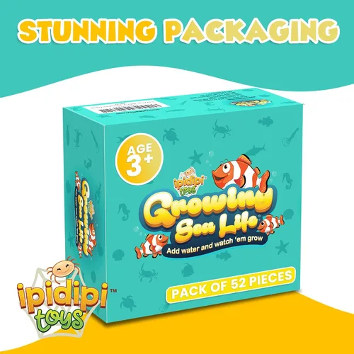 Miniatura 6 de IPIDIPI TOYS Juguetes acuáticos de criaturas marinas en crecimiento para niños – Paquete de 52 juguetes con temática marina para calcetines