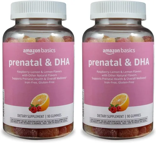 Miniatura 6 de Amazon Basics - Gomitas prenatales y DHA, sabor a frambuesa y limón, 90 unidades (anteriormente Solimo)