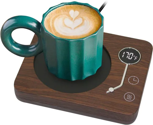 Calentador de tazas de café, calentador de tazas CEROBEAR para escritorio, 3 controles de temperatura, 130 ℉/150 ℉/170 ℉, calentador de tazas con