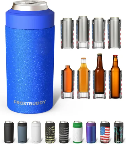 Miniatura 12 de Frost Buddy Universal Can Cooler - Fits all - Stainless Steel Can Cooler for 12 oz & 16 oz Regular or Slim Cans & Bottles - Stainless Steel