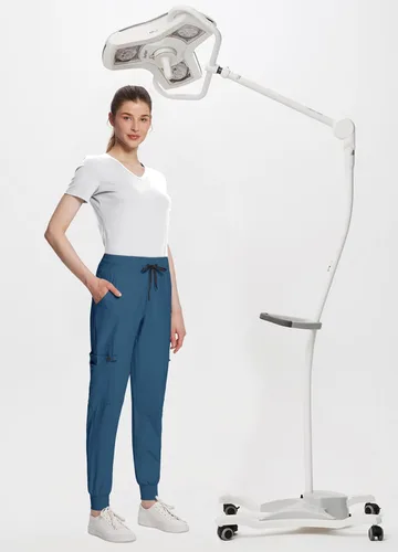 Miniatura 6 de MIVEI Pantalones médicos para mujer, 8 bolsillos médicos, sin arrugas, duraderos, elásticos, tiro medio, cintura de yoga a la moda
