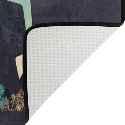 Miniatura 5 de Vnurnrn Alfombra de área (estilo plano de unicornio), suave, lavable, para interiores y exteriores, decoración del hogar, sala de estar, comedor