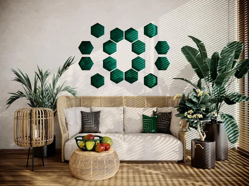 Miniatura 25 de Paneles de arte acústicos decorativos de terciopelo suave para pared, azulejos absorbentes e insonorizantes ecoamortiguadores, tablones suaves Blanco