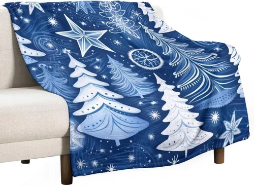 Miniatura 42 de Elegante manta de Navidad con diseño de ciervos y bayas rojas y verdes, diseño de renos de invierno, con diseño de ciervos y bayas rojas, manta