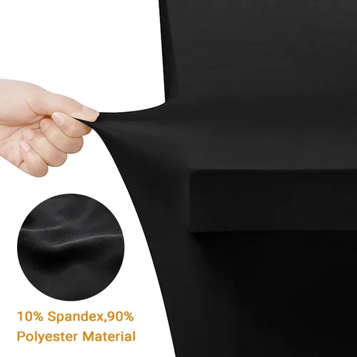 Miniatura 6 de Eurmax USA - Paquete de 2 manteles de elastano de 4 pies, ajustable en más de 30 colores de poliéster, manteles de elastano elástico, mantel de mesa