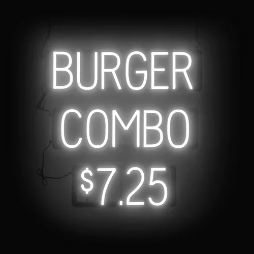 Miniatura 10 de SpellBrite HAMBURGERS Letrero para restaurantes Letreros relacionados con el comedor con aspecto de neón, luz LED roja 40.0 x 6.3 pulgadas Rojo