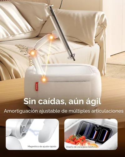Miniatura 3 de LULULOOK Soporte de almohada Kindle ultra esponjoso para leer, soporte de almohada para tableta con cuenco de aperitivos y brazo plegable compatible