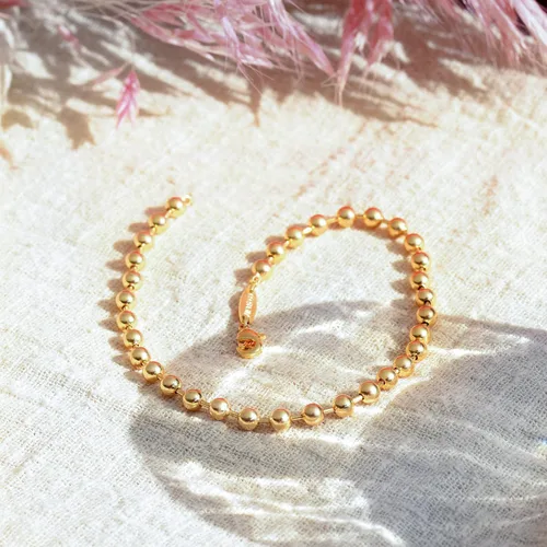 Miniatura 4 de Valloey Rover Pulsera de cadena de eslabones de oro delicada para mujer, chapada en oro de 14 quilates, simple y delicada, pulsera de eslabones