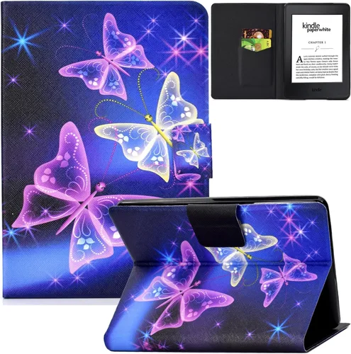 Miniatura 22 de Funda para Kindle Paperwhite, de piel sintética, con ranuras para tarjetas, con tapa de apagado y encendido automático para Amazon Kindle Paperwhite