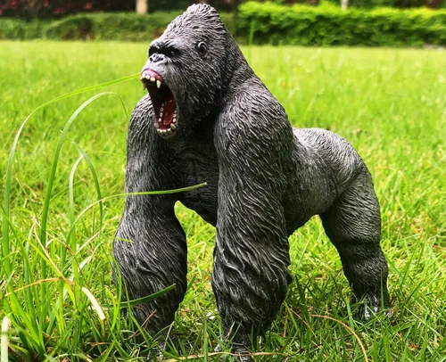 Miniatura 3 de Gorilla Toys Figura de acción Rampage Gorilla Fight Mode Ape - Figuras sólidas de animales salvajes para juegos de rol, juguete para contar historias