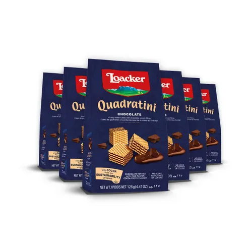 Miniatura 28 de Loacker Quadratini - Paquete grande de galletas de oblea variadas con sabor a frutas - Mezcla de limón, vainilla y yogur de frambuesa - Galletas