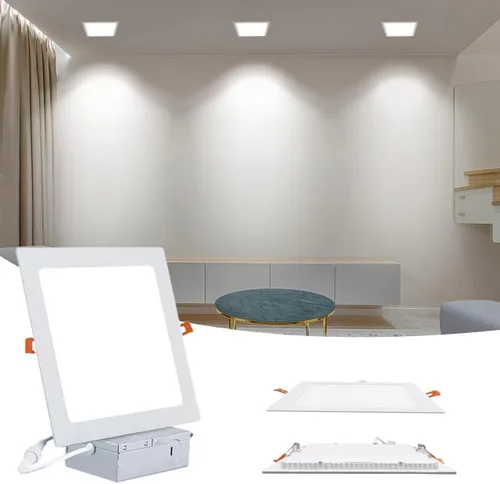 Miniatura 10 de Luz empotrable LED de 8 pulgadas, luz diurna de 18 W y 6000 K, no regulable, 1 paquete de iluminación LED empotrable ultrafina con caja