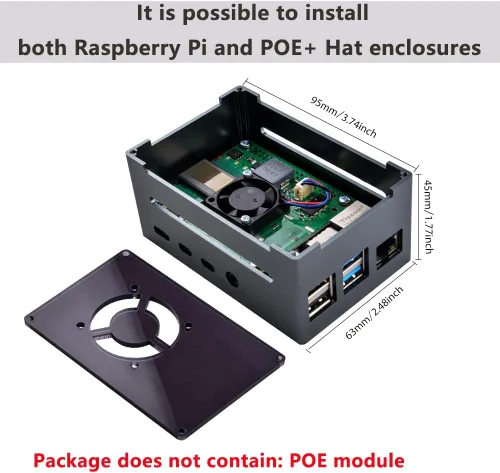 Miniatura 2 de GeeekPi Funda para Raspberry Pi 4, Pi 4 de aluminio con ventilador, disipador de calor Pi 4 para Raspberry Pi 4 Modelo B, carcasa alta compatible
