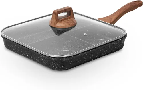 Miniatura 10 de Eslite Life Parrilla antiadherente de 9.5 pulgadas para cocina interior, sartén cuadrada grande versátil compatible con inducción para cocinar a