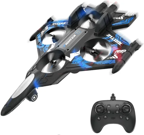 BEZGAR Drones para niños | Avión RC de 2.4 GHZ | Avión de control remoto, mini helicóptero de avión de acrobacia, juguete de caza de combate de 360°