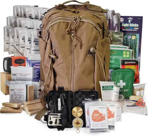 Kit de emergencia para 3 personas/mochila de supervivencia durante 72 horas para desastres naturales, huracanes, situaciones de emergencia o errores