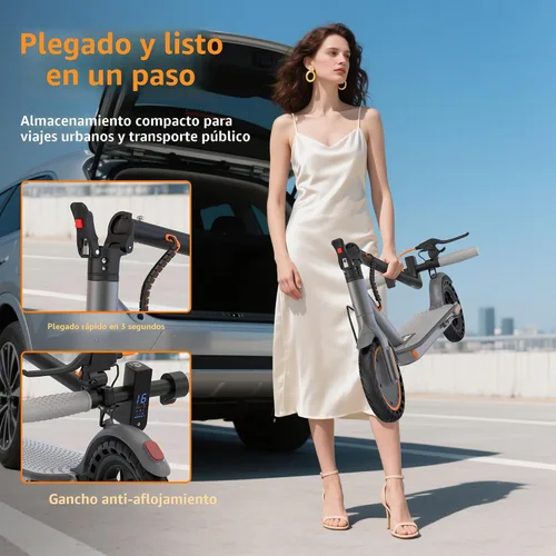 Miniatura 9 de NAVIC Electric Scooter with Dual Suspension, 8.5”/10" Tires, 350W/500W Motor, 19/22 Mph, Max 22/25/27/49Miles Range, Foldable E Scooter for Adults