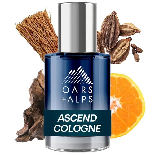 Oars + Alps Ascend - Colonia y spray corporal para hombre, colonia de tamaño de viaje para hombres, fragancia cálida, perfumada con mandarina,